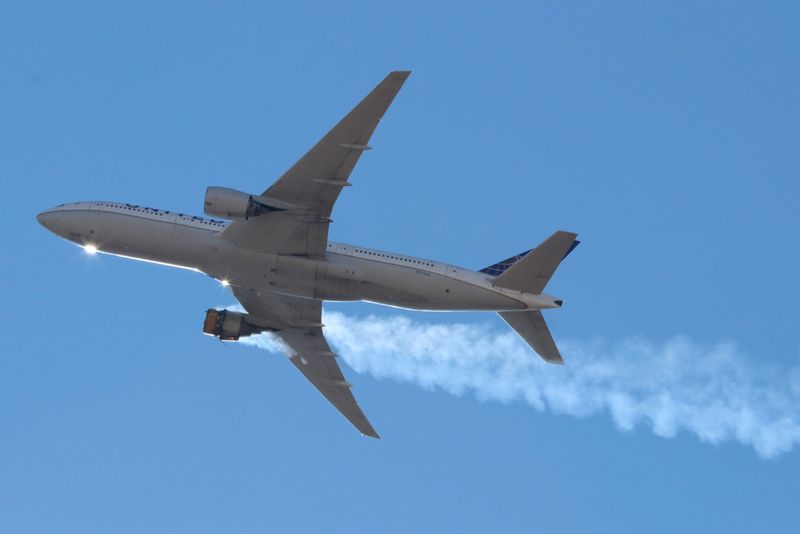 United Airlines flight gets back to the airport in the midst of reports of airplane debris in neighborhoods outside Denver