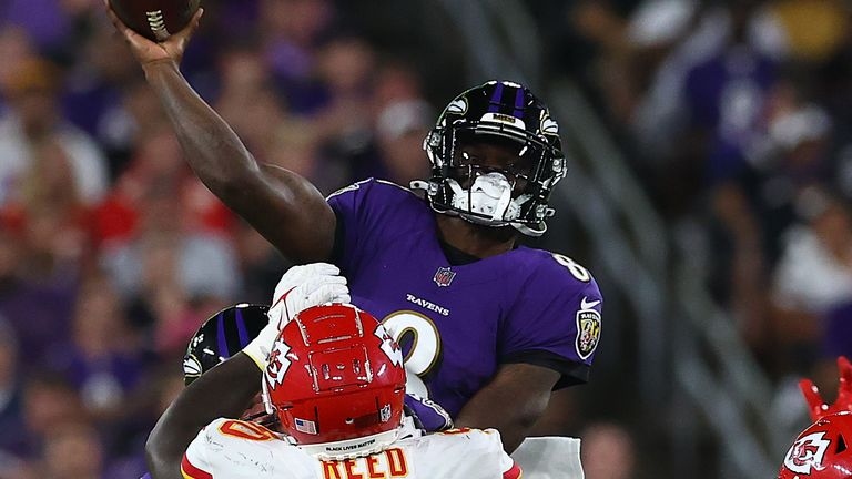 Ravens’ Lamar Jackson to a first win over Kansas City Chiefs, Patrick Mahomes