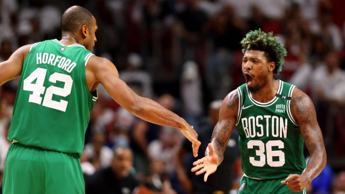 Boston Celtics defeated the Miami Heat in Game 2 with Al Horford and Marcus Smart returning