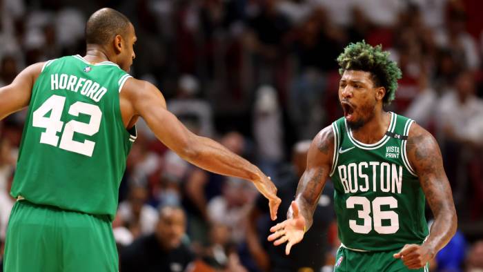 Boston Celtics defeated the Miami Heat in Game 2 with Al Horford and Marcus Smart returning