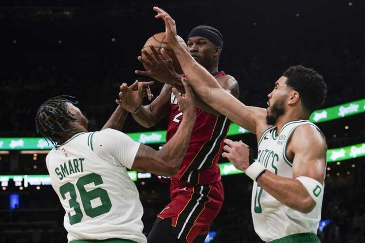Miami Heat rally to defeat Celtics 123-116 in the first game of the East finals with 35 points from Butler