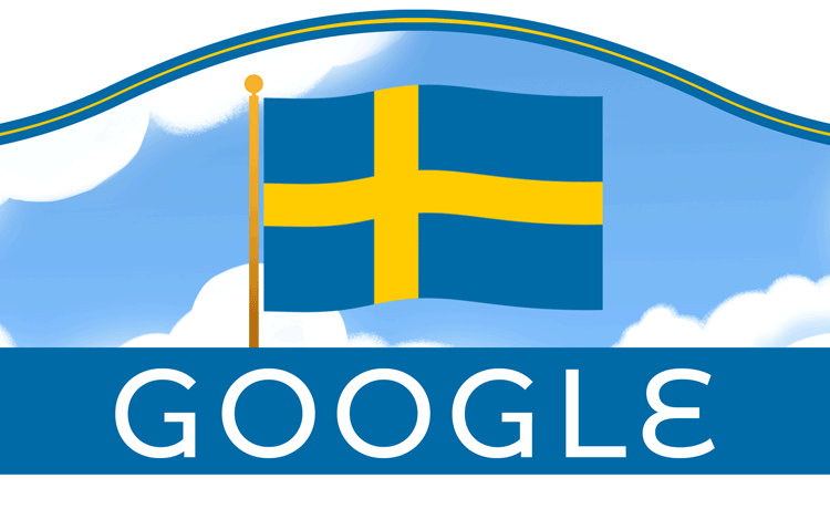 Google doodle the celebrates Sweden National Day