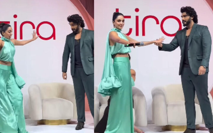 As Kiara Advani almost falls on Kareena Kapoor, Arjun Kapoor helps