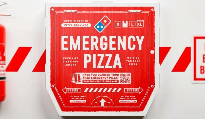 Domino’s launches a new “emergency pizza” programme that provides customers with a free medium pizza when most “needed”