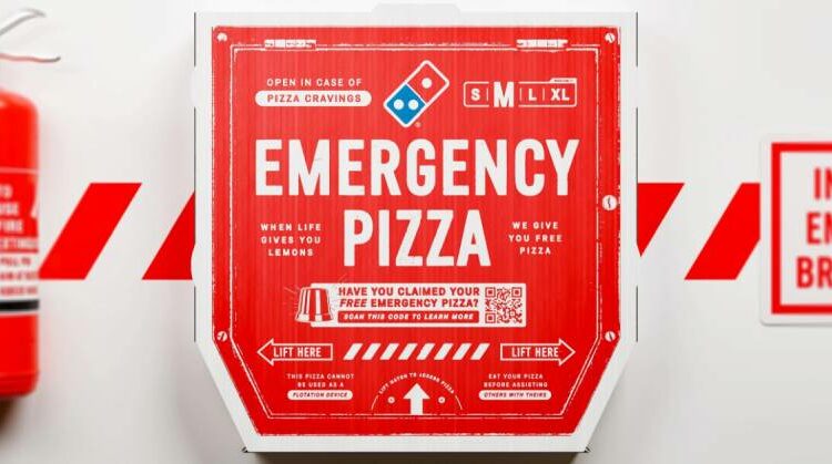 Domino’s launches a new “emergency pizza” programme that provides customers with a free medium pizza when most “needed”