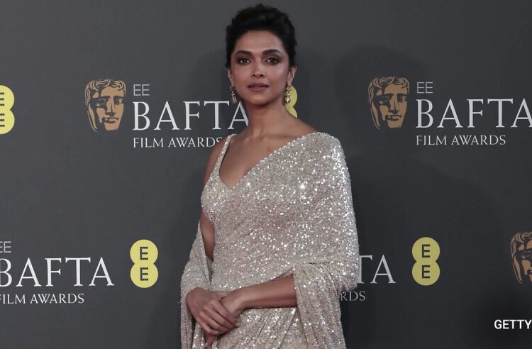 During the BAFTA Awards 2024, Deepika Padukone wears a saree as she presents major awards
