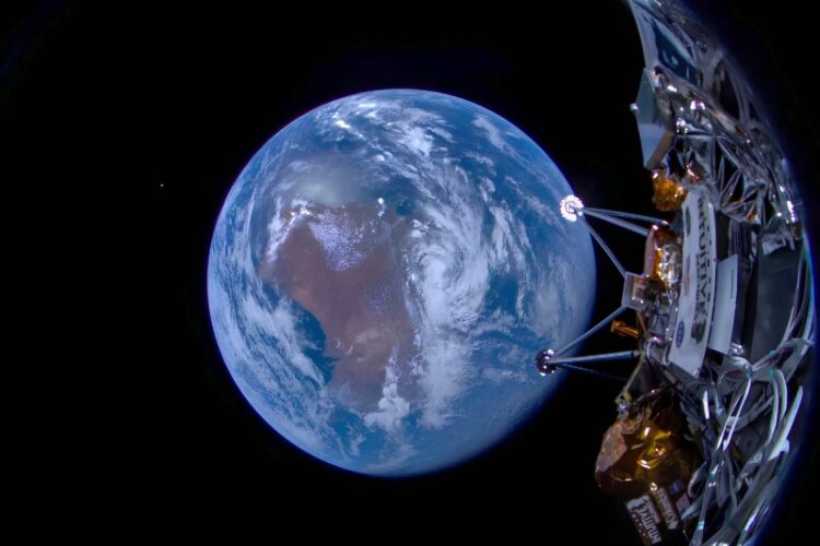 A stunning image of Earth is captured by the Moon Lander of Intuitive Machines