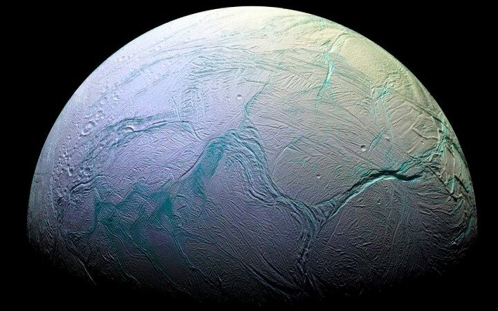 An strange moon of Saturn is being pounded by waves of methane